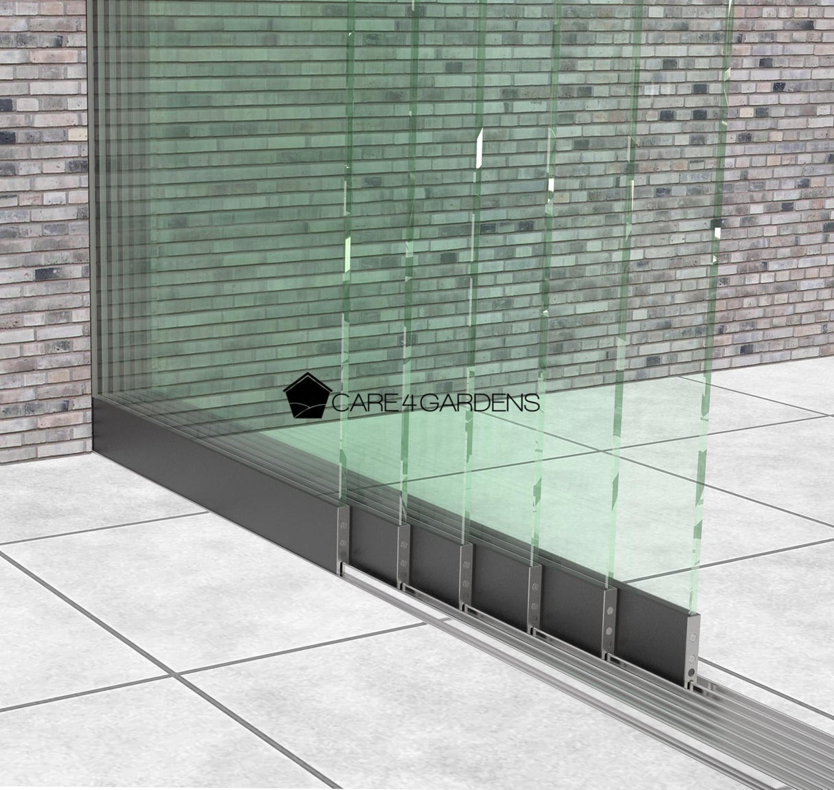 6-Schienen Heldere Glas Schuifwand 578 cm Breed (6x 98 cm Breed Glas)