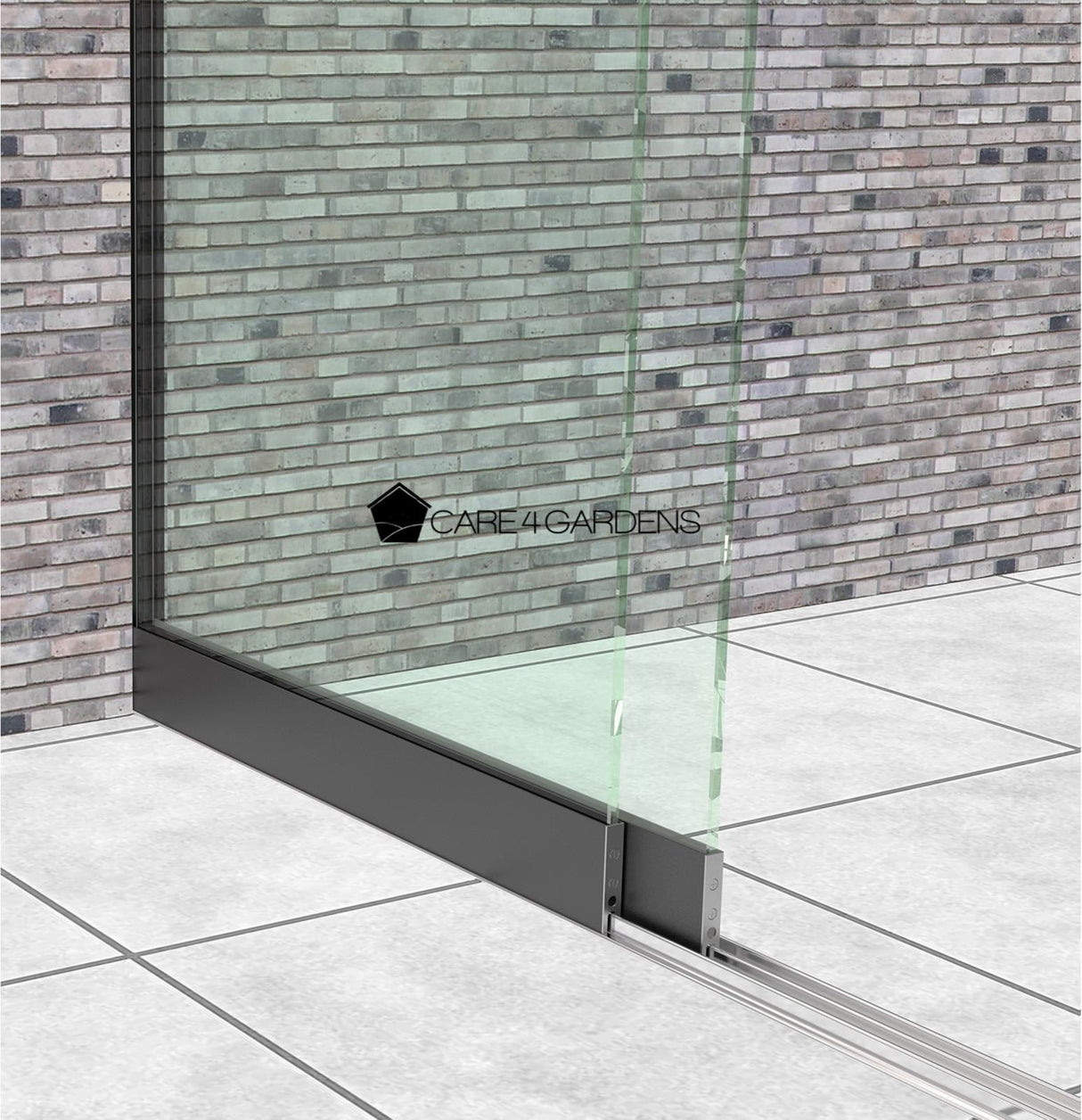 3-Schienen Heldere Glas Schuifwand 178 cm Breed (2x 90 cm Breed Glas)