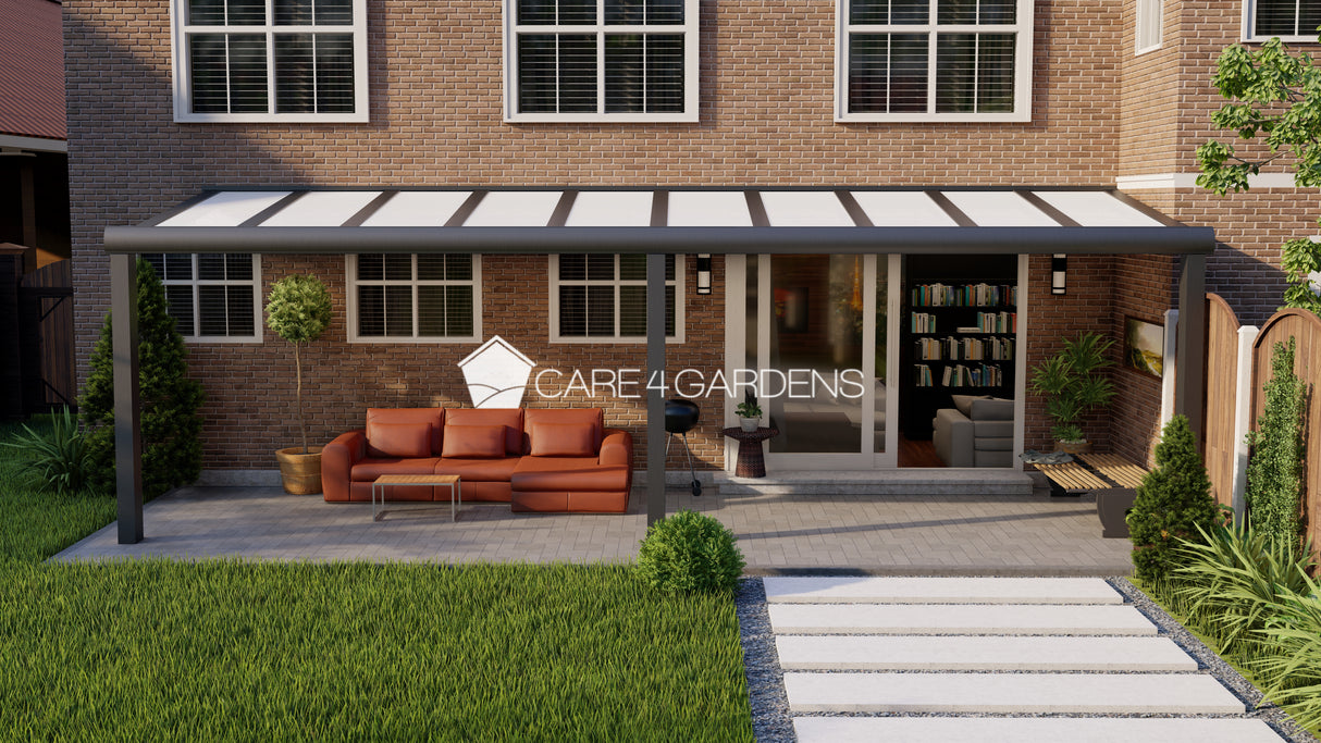 Terrasoverkapping 10,06 Meter Breite x 2,5 Meter Tiefe