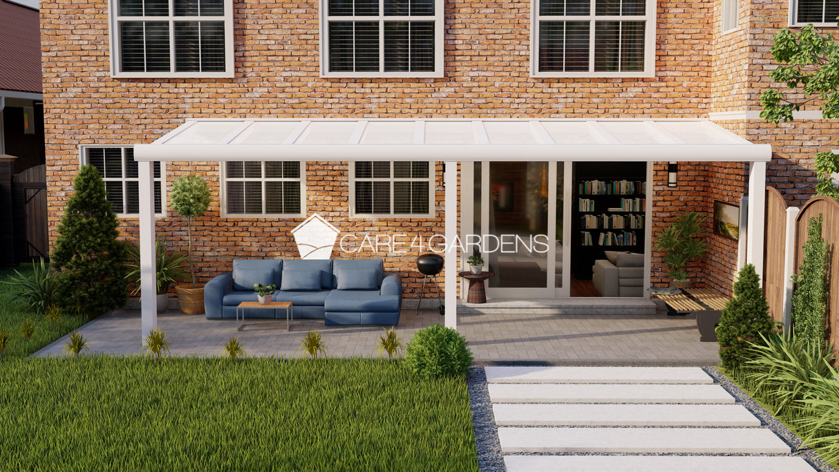 Terrasoverkapping 9,06 Meter Breite x 2 Meter Tiefe