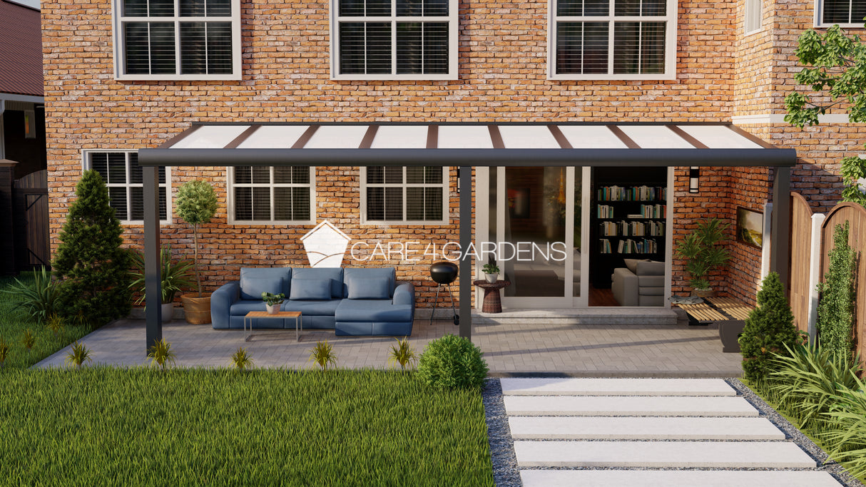 Terrasoverkapping 9,06 Meter Breite x 4 Meter Tiefe