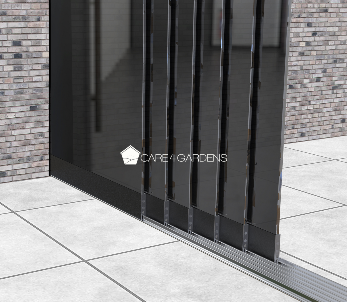 6-Rail Getinte Glazen Schuifwand 548 cm Breed (6x 93 cm Breed Glas)