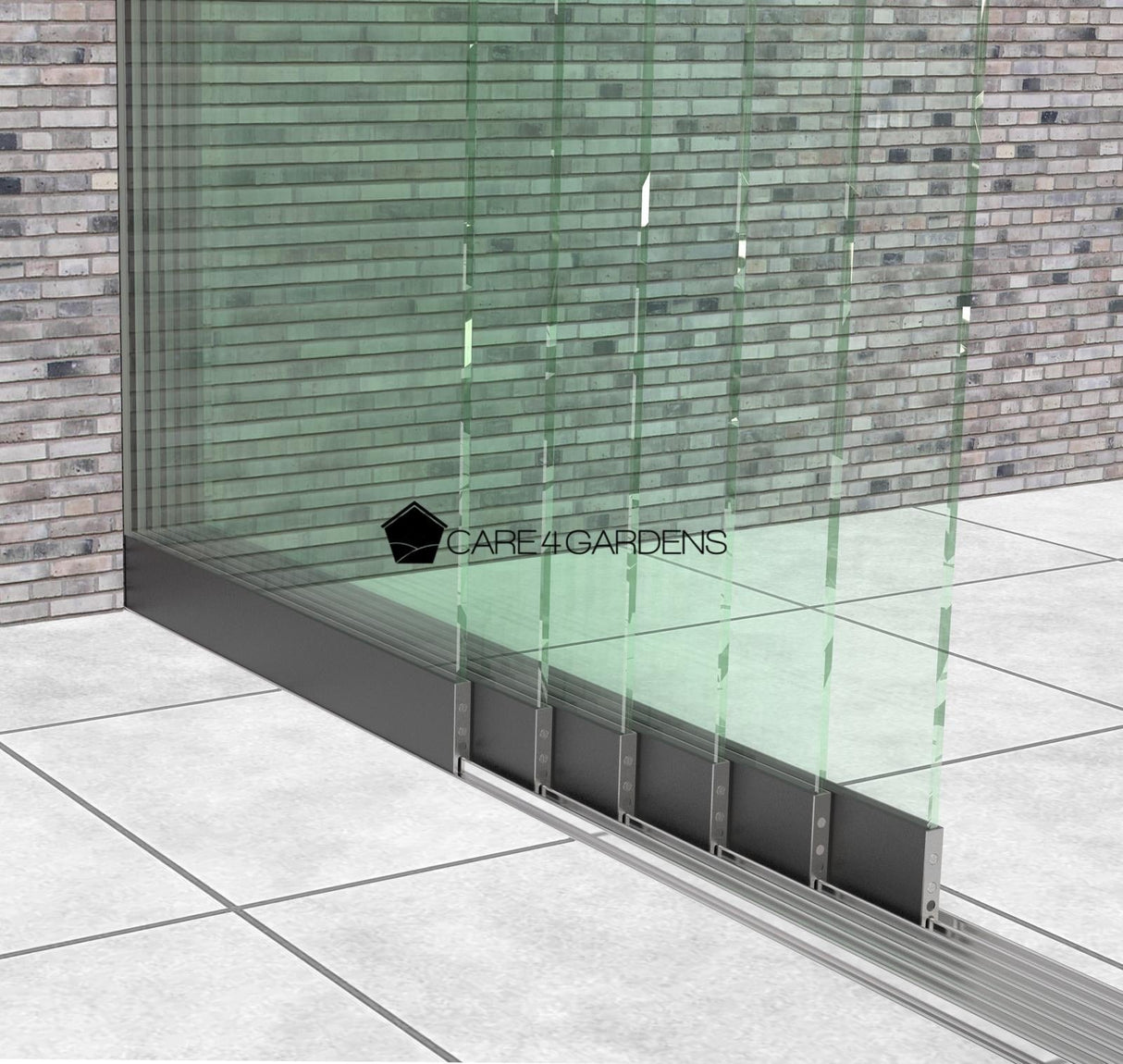 6-Schienen Heldere Glas Schuifwand 548 cm Breed (6x 93 cm Breed Glas)