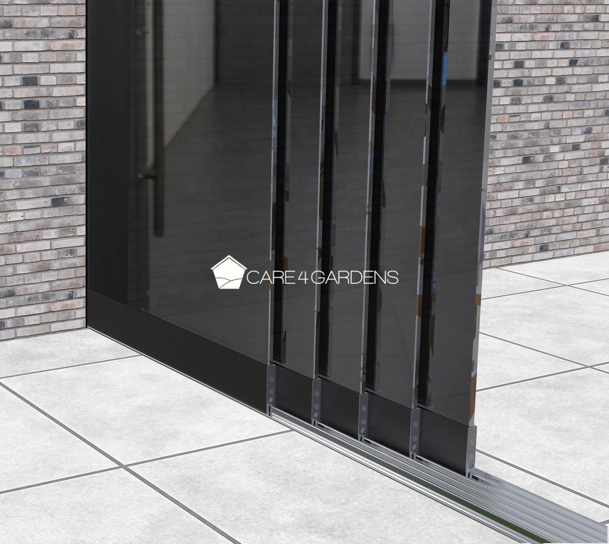 5-Rail Getinte Glazen Schuifwand 500 cm Breed (5x 103 cm Breed Glas)