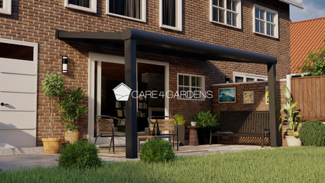 Terrasoverkapping 6,06 Meter Breite x 2 Meter Tiefe